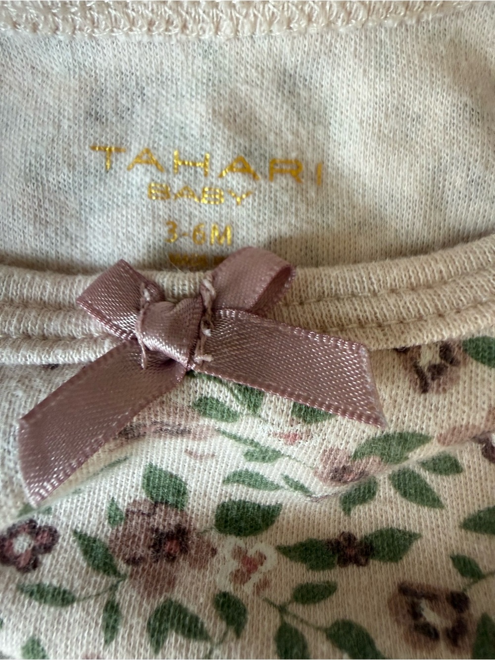 Tahari Pink Floral Ruffle-Sleeve Baby Bodysuit - Picture 3 of 8